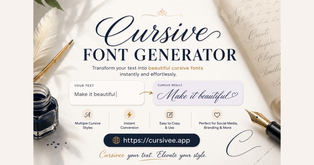 Cursive Text Generator — Copy & Paste Cursive Fonts Free